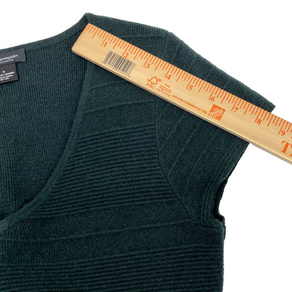 C by Bloomingdale's Ribbed Cashmere Dress Enchanted‎ Forest Green Medium - Picture 9 of 11
